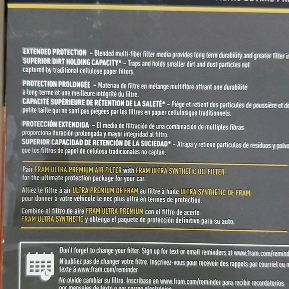 Fram Ultra Air Premiun Air Filter Honda Car Parts 12290 - Picture 5 of 7